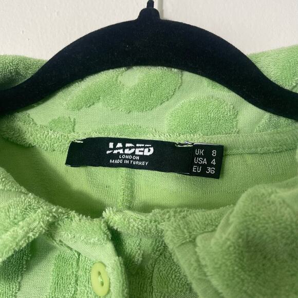 Jaded London Lime green Towelling Playsuit romper size 4 - Picture 2 of 6